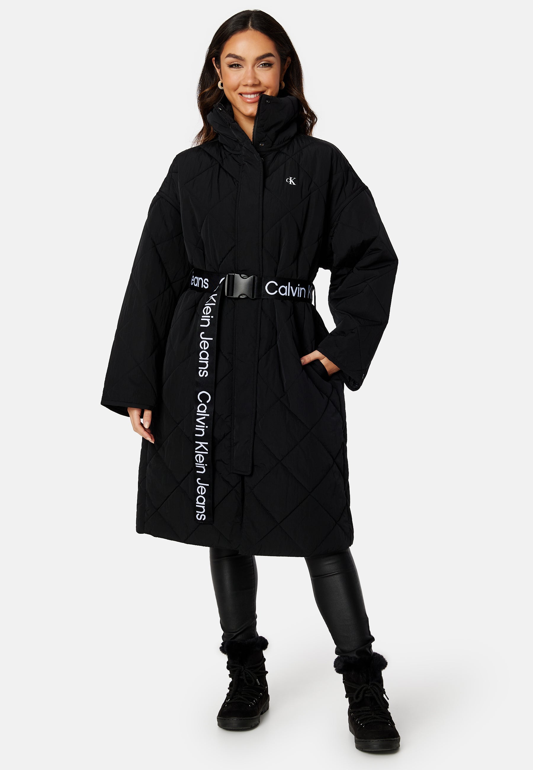Calvin Klein Jeans Belted Quilted Coat