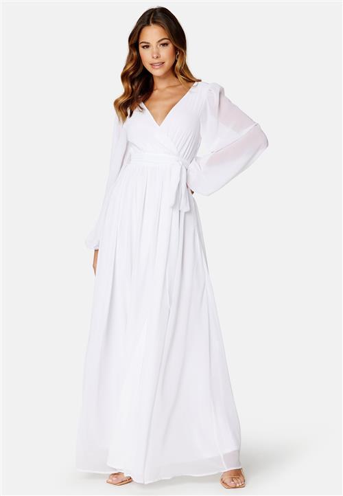 Goddiva Long Sleeve Chiffon Maxi Dress