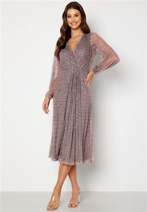AngelEye Long Sleeve Sequin Midi Dress