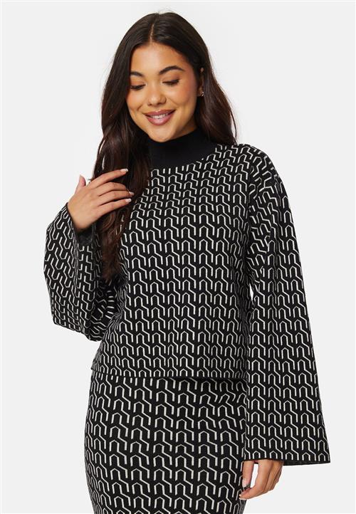 VERO MODA Gold Needle Art LS Wide High Neck Pull