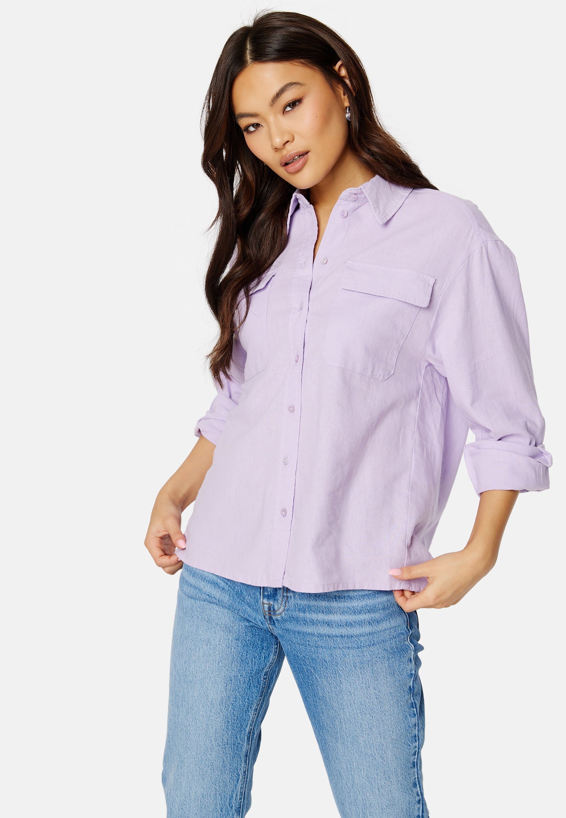 ONLY Caro L/S Oversized Linen Blend Shirt