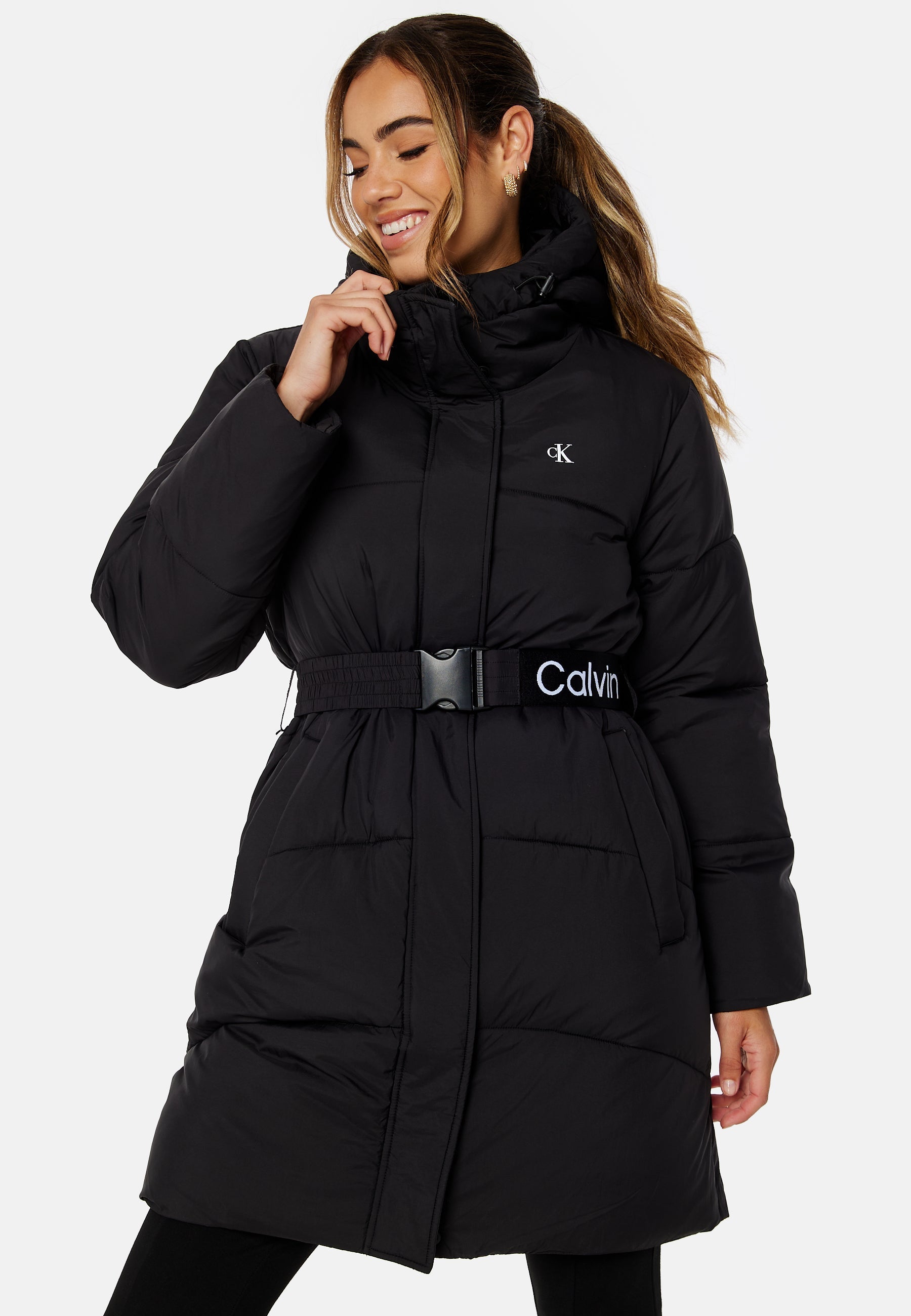 Calvin Klein Jeans Logo Belt Long Puffer