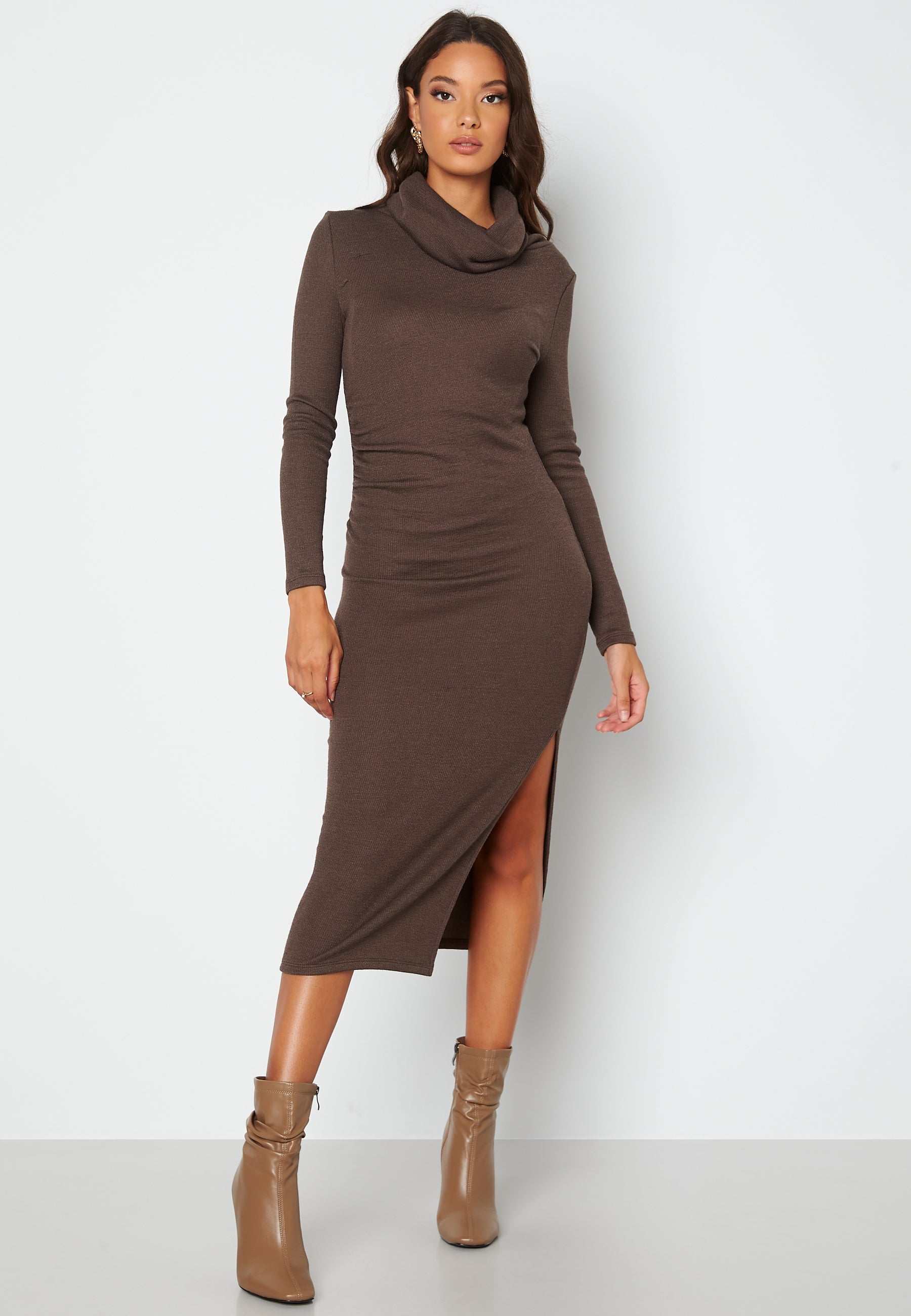 BUBBLEROOM Mellen knitted cowl neck dress