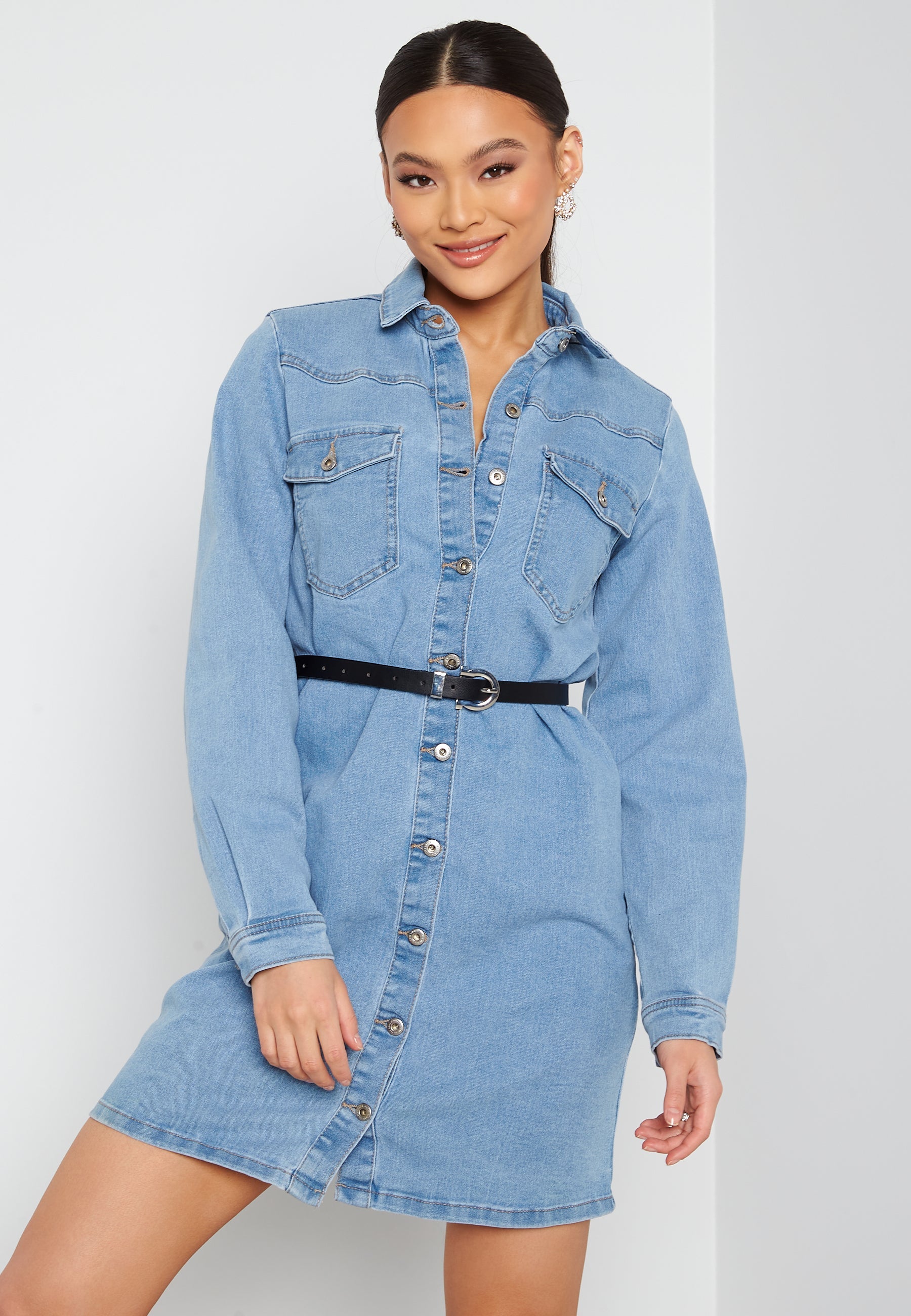 Pieces Perry L/S Denim Dress