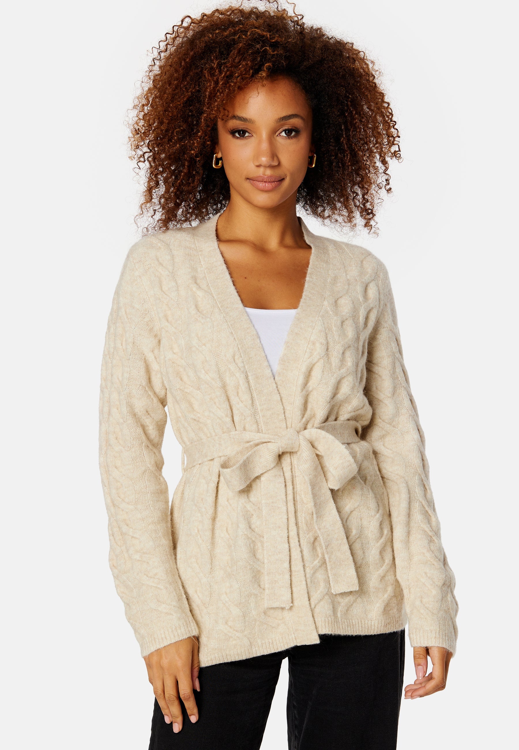 VILA Ella L/S Cable Knit Cardigan
