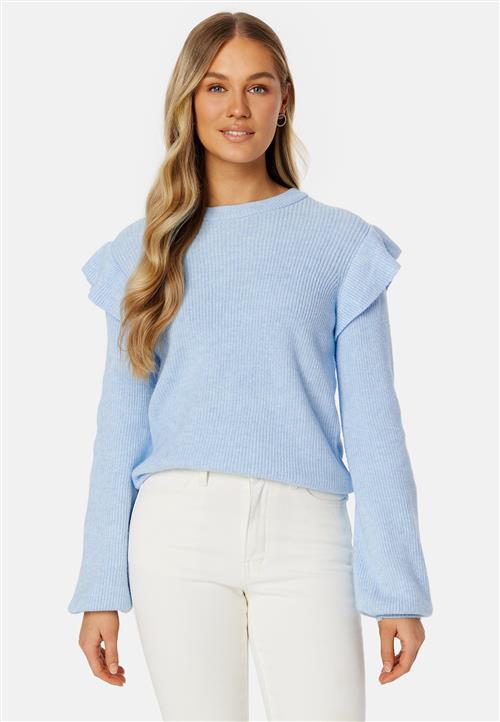 VILA Ril O-Neck Flounce Knit Top