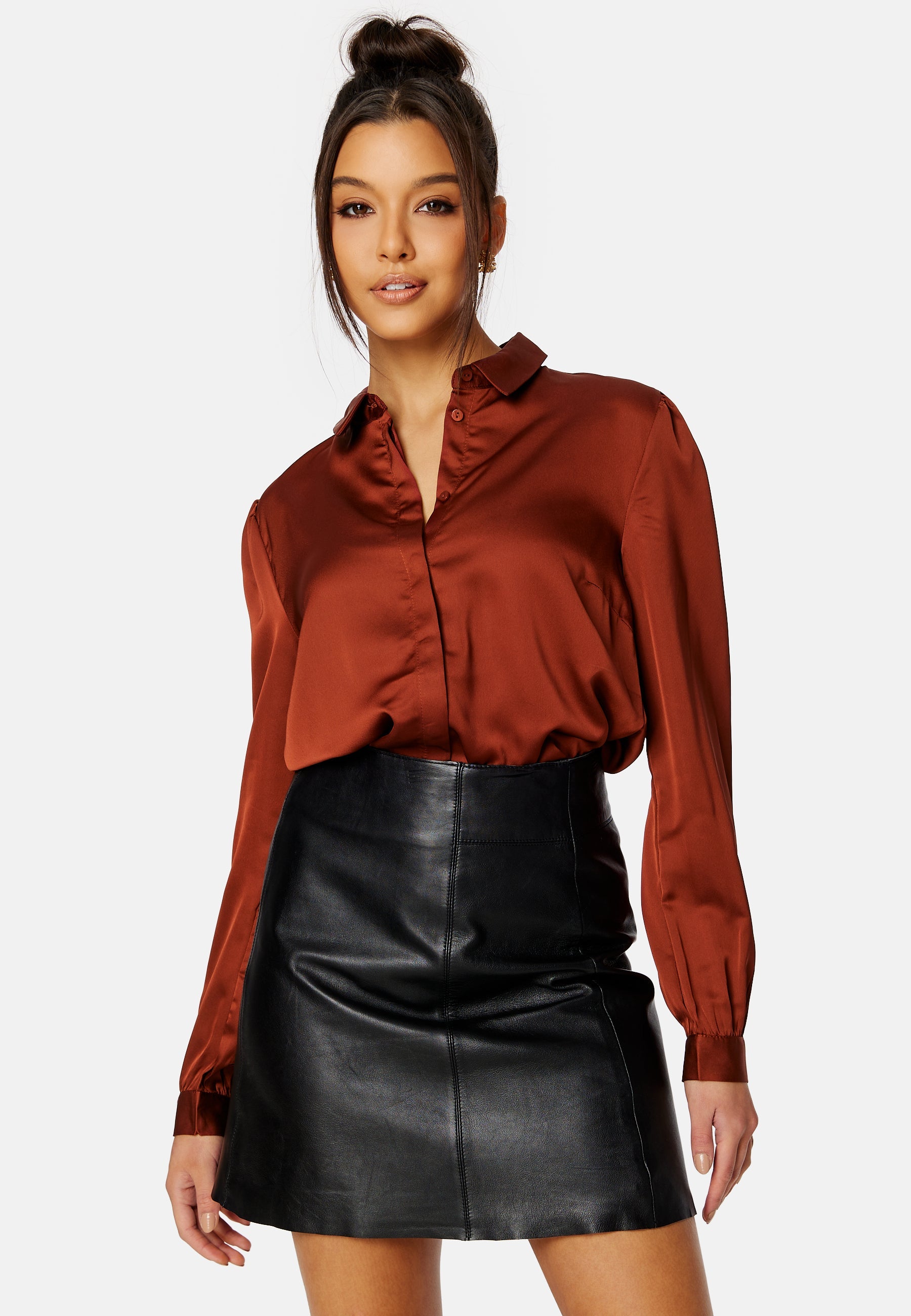VILA Ellette Satin L/S Shirt