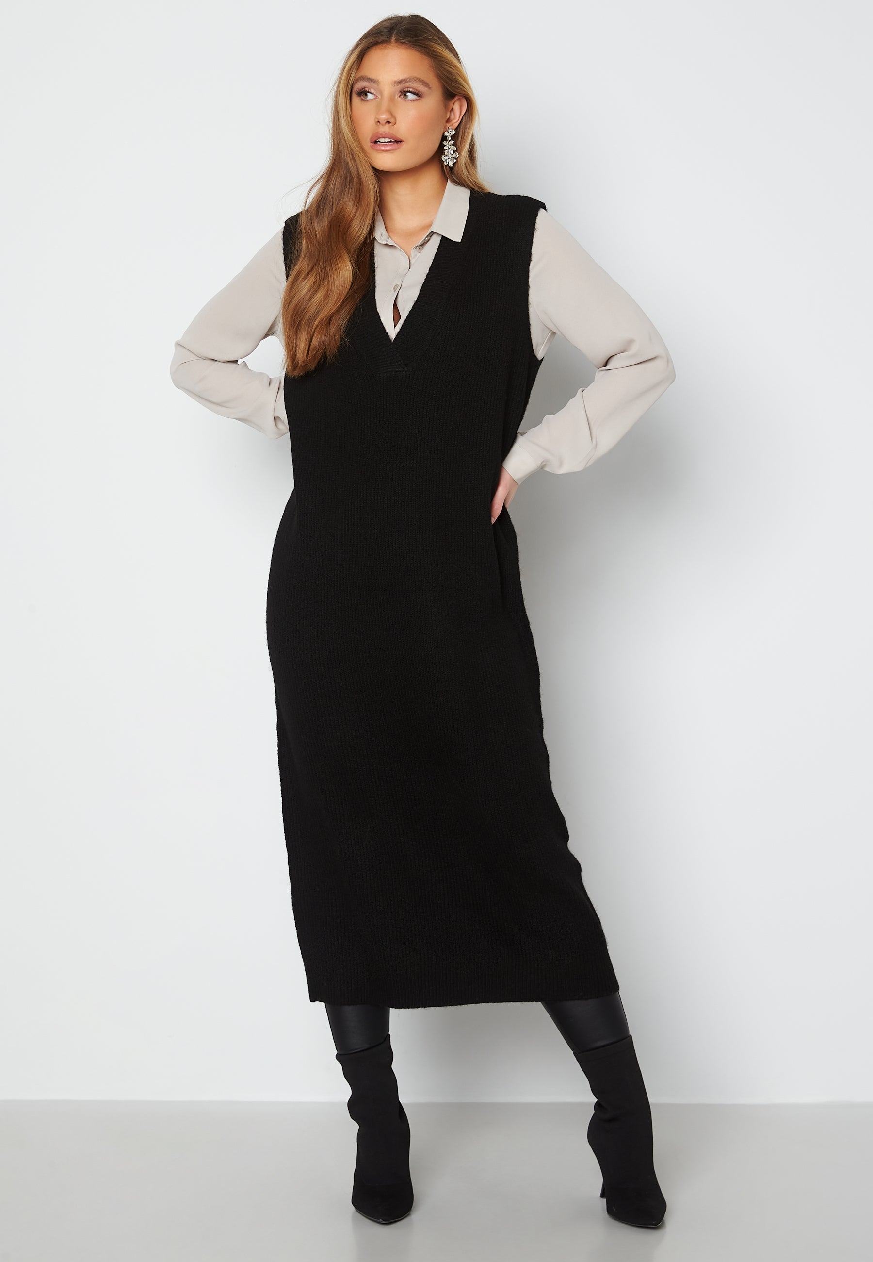 VILA Svampi S/L Long Knit Vest