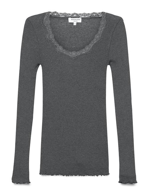 Rosemunde | Rwbabette Silk Ls U-Neck Lace T-Shirt | M