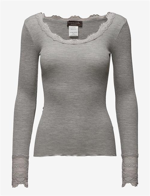 Rosemunde | Rwbenita Silk Ls O-Neck Lace T-Shirt | XL
