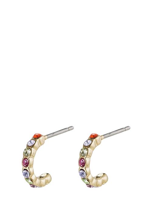 Pilgrim | Brigitte Multicolored Crystal Half Hoops Gold-Plated | ONE SIZE