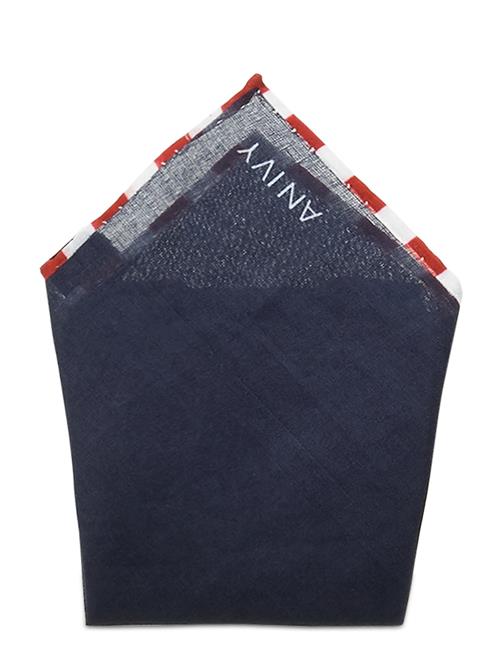 AN IVY | Tricolore Borders Navy | ONE SIZE