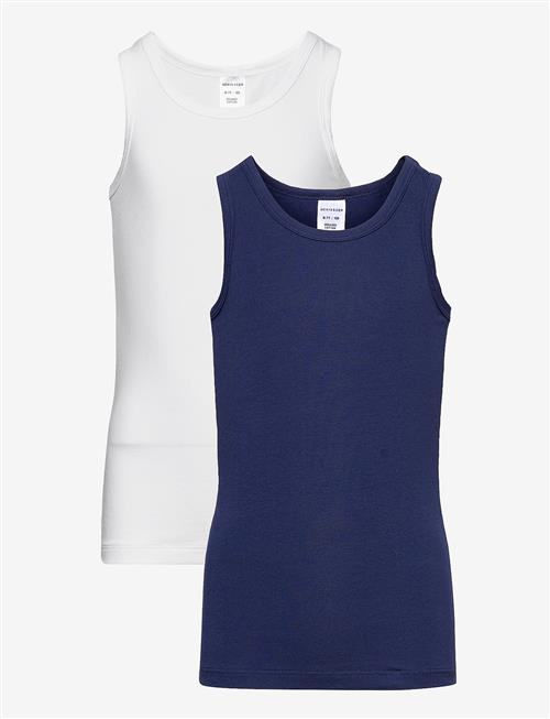 Schiesser | Vests, 2-Pack, White/Dark Blue - 95/5 | 92