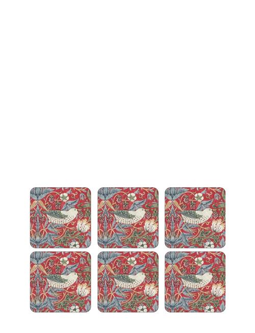 Morris & Co | Coasters Strawberry Thief Red  6-P | ONE SIZE