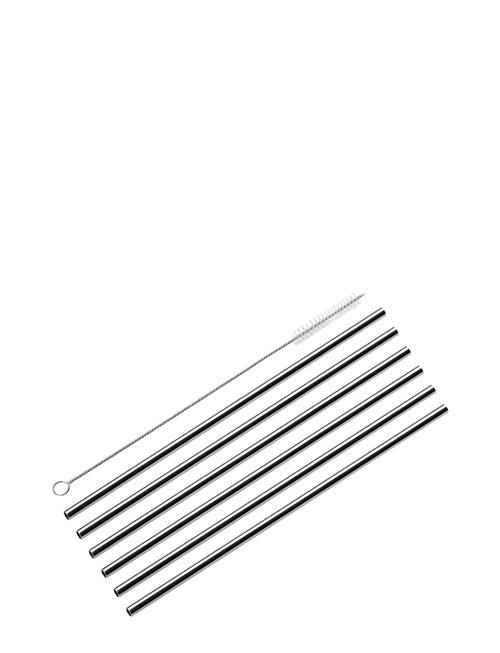 cilio | Sugerør Stål 6 Stk. L22,5Cm M/Rensebørste, Lige | ONE SIZE