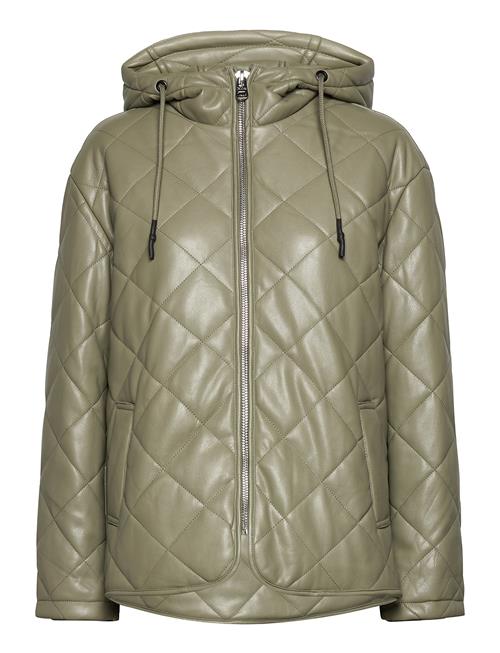 Jakke | Becky Faux Leather Quilted Short Bomber Jacket | XS