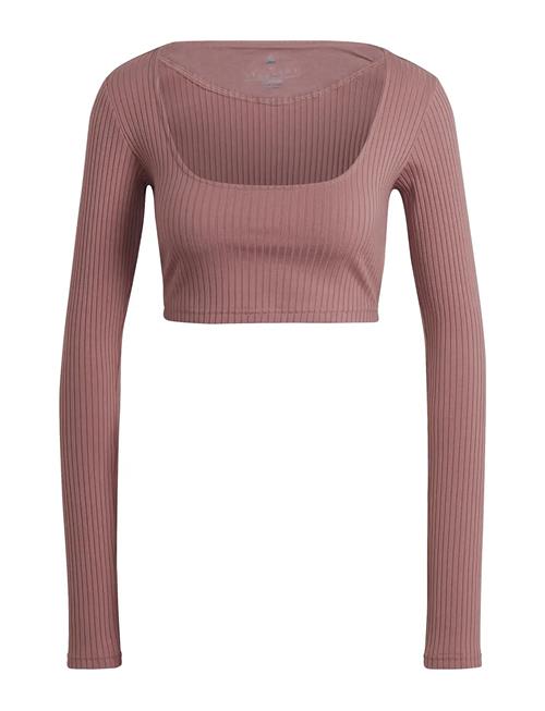 adidas Sportswear | Studio Lounge Ribbed Cropped Long-Sleeve Top | L