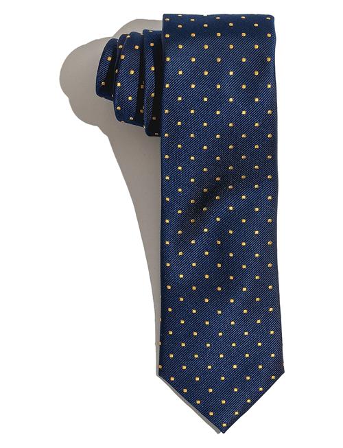 AN IVY | Navy Yellow Dots Silk Tie | ONE SIZE