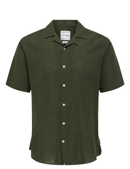 ONLY & SONS | Onscaiden Ss Solid Resort Linen Shirt | XXL