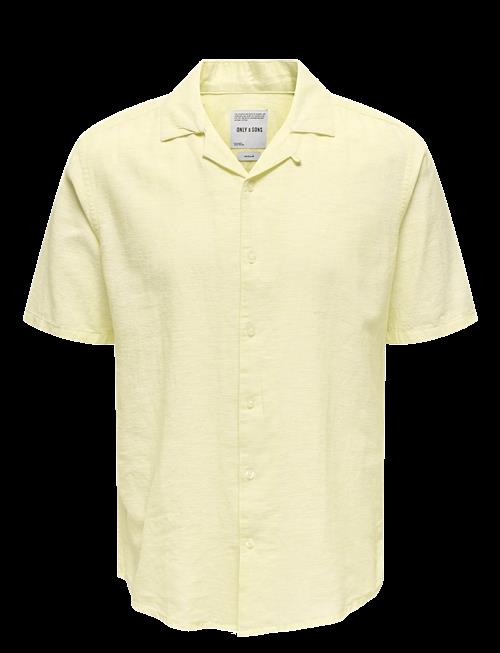 ONLY & SONS | Onscaiden Ss Solid Resort Linen Shirt | XS