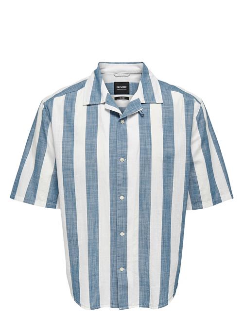 ONLY & SONS | Onstes Rlx Ctn Slub Stripe Ss Shirt | XS