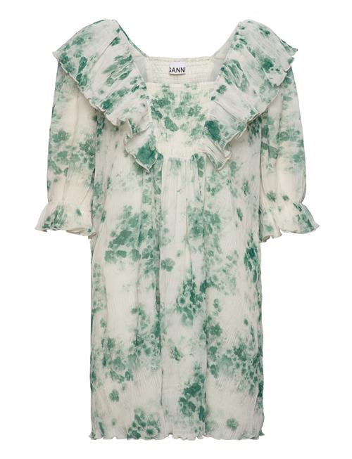 Ganni | Pleated Georgette Ruffle Mini Dress | 42