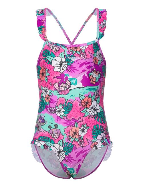 Speedo | Girls Learn To Swim Printed Frill Thinstrap | 2