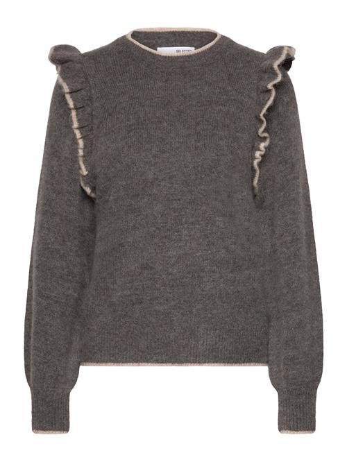 Selected | Slfalva Frills Ls Knit O-Neck | L