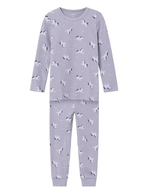 name it | Nmfnightset Lavender Unicorn Rib Noos | 122-128