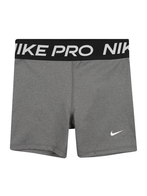 NIKE Sportsbukser 'Nike Pro'  grå-meleret / sort / hvid