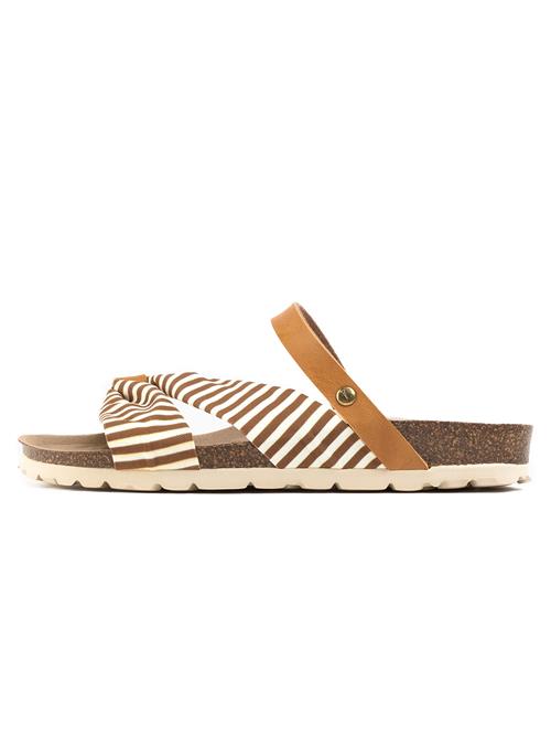 Bayton Pantoletter  brun / hvid