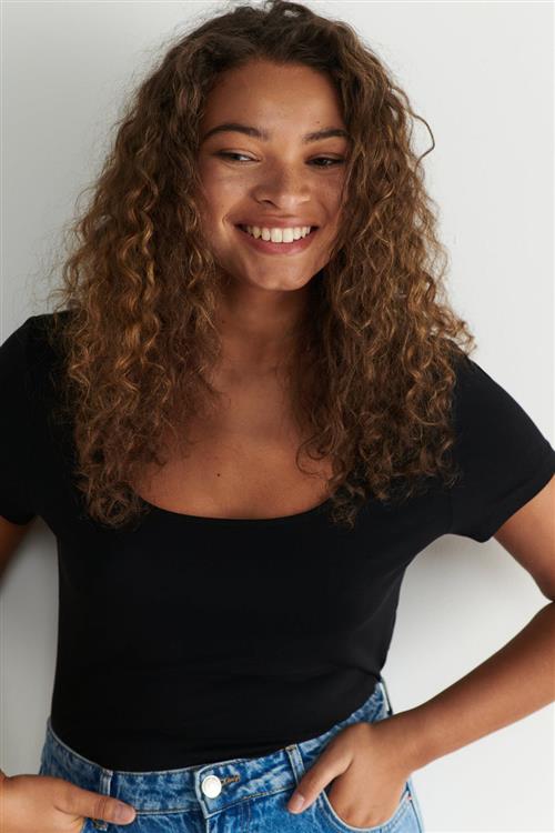 Gina Tricot - top - Toppe - Sort - S - Dame