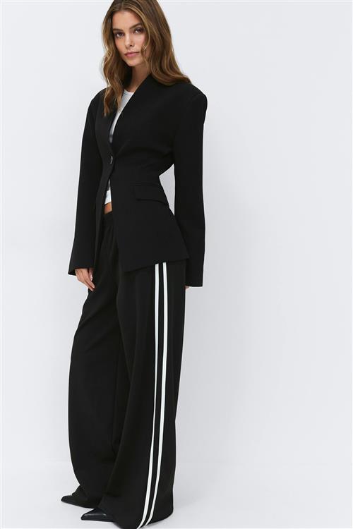 Gina Tricot - Sporty wide trousers - Vide bukser - Sort - L - Dame