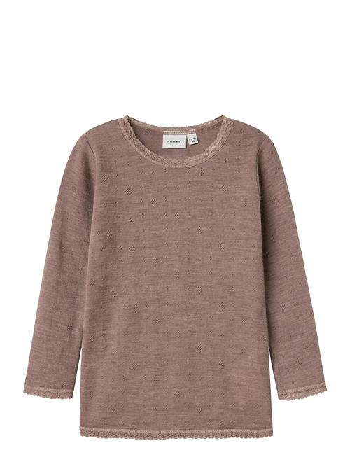 name it | Nmfwang Wool Needle Ls Top Solid Noos | 104