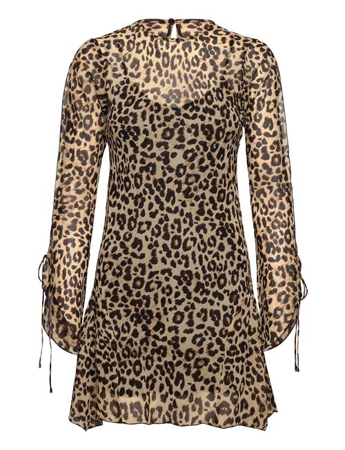 Mango | Flared-Sleeved Leopard-Print Dress | S