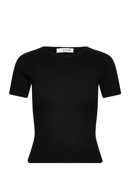 A-View | Rib Knit Short Sleeve Top | L