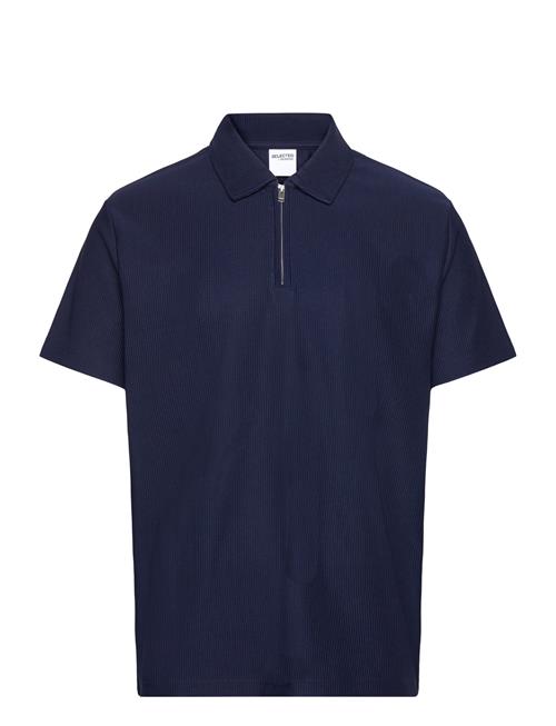 Selected | Slhrelax-Plisse Half Zip Ss Polo Ex | L