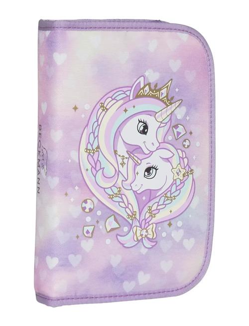 Beckmann Norway | Single Section Pencil Case W/Content, Unicorn Princess Purple | ONE SIZE