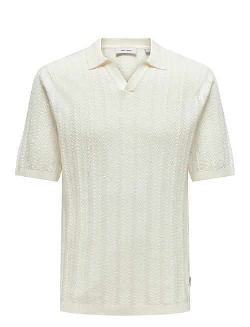 ONLY & SONS | Onslucas Reg 12 Ss Crochet Polo Knit | XXL