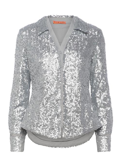 STINE GOYA | Double Collar Shirt, 2260 Sequins | XS
