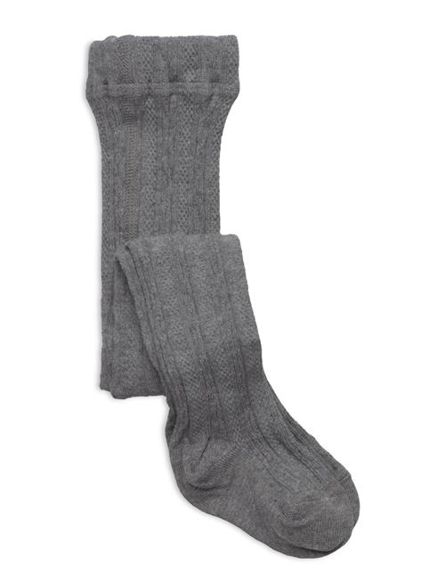 Geggamoja | Cable Knitted Stockings Grey Melange | 62-68