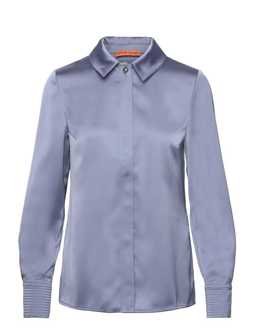 STINE GOYA | Collared Fitted Shirt, 2261 Satin | XS