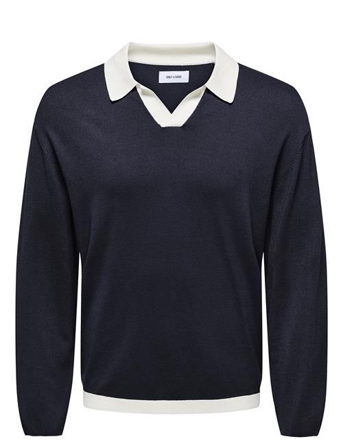 ONLY & SONS | Onsadrian Reg 12 Ls Contrast Polo Knit | XXL