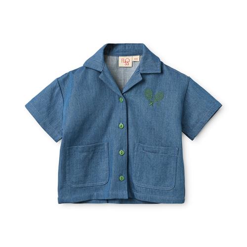 Flöss Victor Skjorte Mid Blue  Mid Blue 92 cm  Blå  92 cm  mand