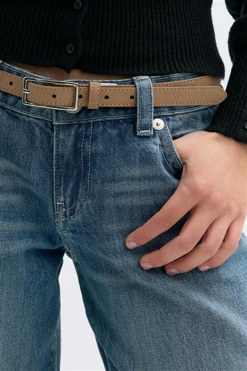 Gina Tricot - Clean rectangular belt - Bælter - Beige - M/L - Dame