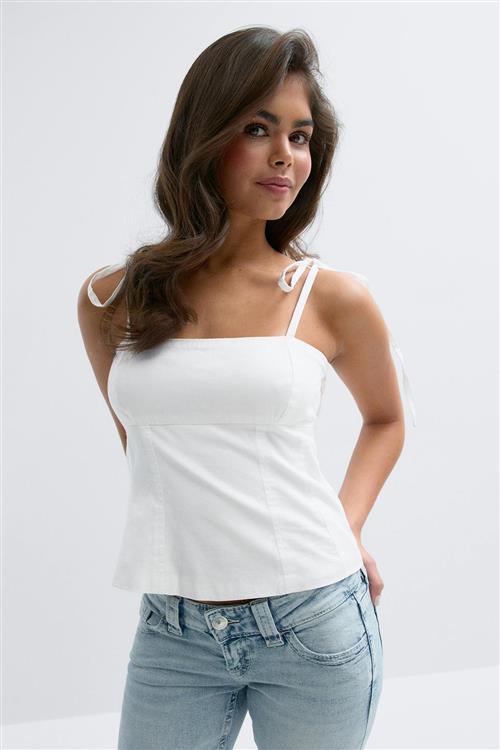 Gina Tricot - 14+ tie singlet - Toppe - Hvid - S - Dame