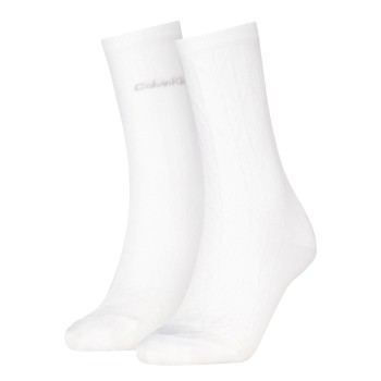 Calvin Klein Strømper 2P Soft Cotton Stretch Crew Socks Hvid One Size Dame