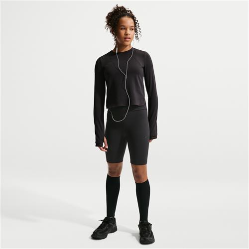 Højtaljede Nike MAVN Dri-FIT-shorts (17 cm) til piger - sort