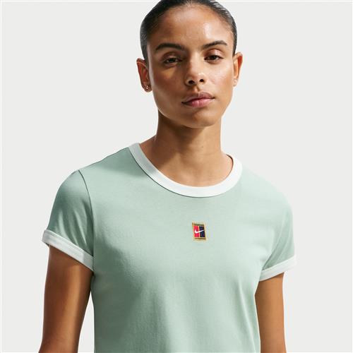 Kortærmet Nike Heritage-tennis-T-shirt til kvinder - grøn