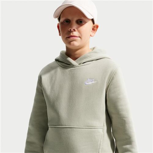 Nike Club Fleece-pullover-hættetrøje til større børn - grøn